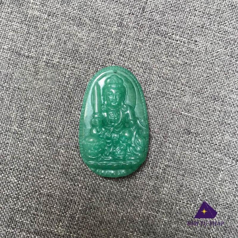 Phật Văn Thù Bồ Tát (Tuổi Mão) Đá Thạch Anh Xanh Đá Thạch Anh Kim Tự Tháp