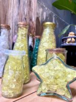 Chai Đá Thạch Anh Vàng Vụn cao cấp để bàn