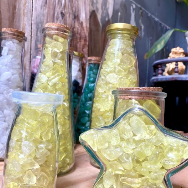 Chai Đá Thạch Anh Vàng Vụn cao cấp để bàn