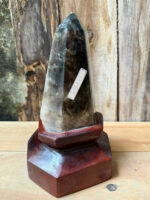 Tinh Thể Đá Thạch Anh Khói đánh bóng - đế gỗ đỏ - Ảnh 2